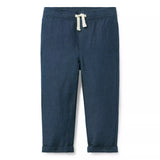 Linen-Cotton Cuffed Trouser
