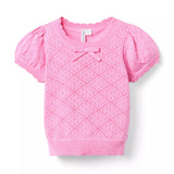 Pointelle Puff Sleeve Jumper Top