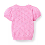 Pointelle Puff Sleeve Jumper Top