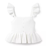 Ribbed Peplum Ruffle Top