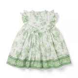 Baby Floral Toile Ruffle Dress