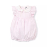 Baby Striped Seersucker Collared Playsuit