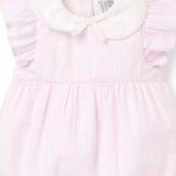 Baby Striped Seersucker Collared Playsuit