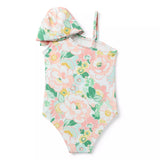 Recycled Floral Bow Shoulder Swimsuit