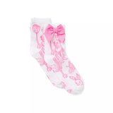 Bunny Toile Bow Sock