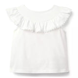 Lace Trim Ruffle Top