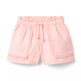 Lace Trim Canvas Short
