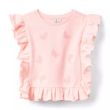 Embroidered Butterfly Ruffle Top