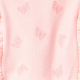 Embroidered Butterfly Ruffle Top