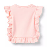 Embroidered Butterfly Ruffle Top