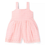Gingham Eyelet Trim Romper