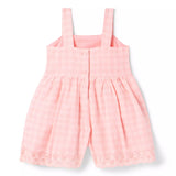 Gingham Eyelet Trim Romper