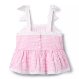 Gingham Peplum Top