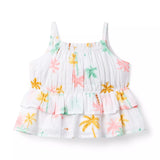 Palm Tree Ruffle Top