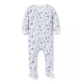 Baby Organic Cotton Bunny Toile Footed Pyjamas