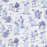 Baby Organic Cotton Bunny Toile Footed Pyjamas