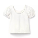 Crochet Trim Puff Sleeve Top