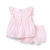 Baby Striped Pintuck Matching Set