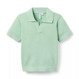 Relaxed Collar Textured Knit Polo