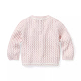 Baby Lace Trim Cable Knit Cardigan