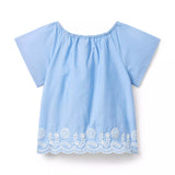Embroidered Floral Hem Top