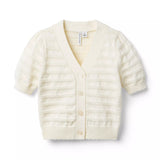 Pointelle Puff Sleeve Cardigan