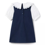 Lace Trim Collar Ponte Dress