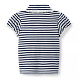 Striped Puff Sleeve Polo