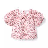 Ditsy Floral Bow Collared Top