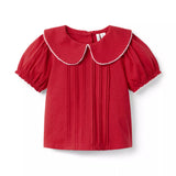Pintuck Collared Top