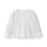 Lace Trim Pintuck Top