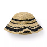 Striped Straw Bucket Hat