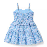 Floral Shirred Peplum Dress