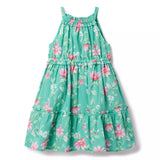 Floral Halter Ruffle Dress