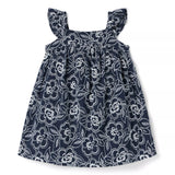 Embroidered Floral Flutter Sleeve Dress