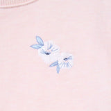 French Terry Embroidered Floral Top