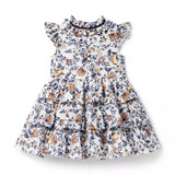 Floral Flutter Sleeve Tiered Dress