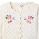 Embroidered Floral Pointelle Cardigan