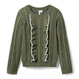 Cable Knit Ruffle Jumper