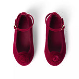 Velvet Rosette Ballet Flat