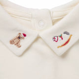 Baby Embroidered Holiday Collar Bodysuit
