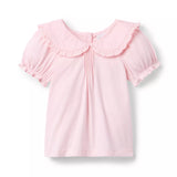 Ruffle Collar Puff Sleeve Top