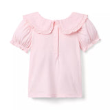 Ruffle Collar Puff Sleeve Top
