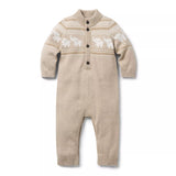 Baby Elephant Fair Isle Knit One-Piece
