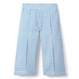 Wide Leg Gingham Ponte Trouser