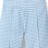 Wide Leg Gingham Ponte Trouser