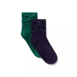 Velvet Bow Sock 2-Pack