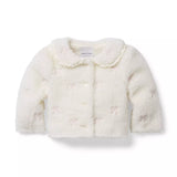 Baby Embroidered Bow Sherpa Jacket