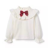 The Tartan Bow Ruffle Top