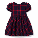 Tartan Puff Sleeve Dress